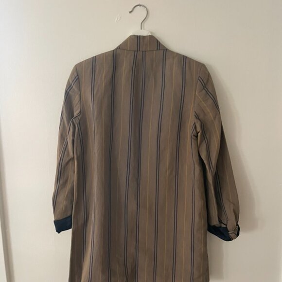 ZARA Striped Linen Blend Blazer with Rolled Sleeves - S - Picture 9 of 9
